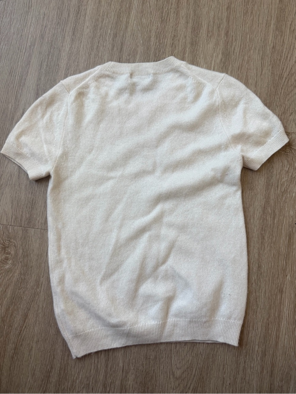 QUINCE Mongolian Cashmere Short-Sleeve Crewneck Tee size small - Picture 2 of 3
